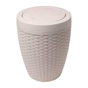 Krémový koupelnový koš Addis Rattan Bath Bin Calico, 5 l