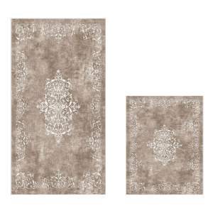 Hnědé koupelnové předložky v sadě 2 ks 60×100 cm – Foutastic