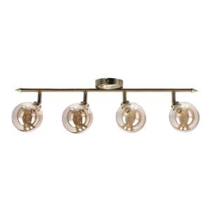 Stropní svítidlo v bronzové barvě se skleněným stínidlem ø 10 cm Rodia – Candellux Lighting