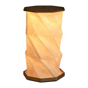 Hnědá LED stolní lampa (výška 18 cm) Twist Hexagon – Gingko