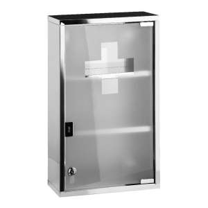 Plastová závěsná skříňka na léky ve stříbrné barvě 30×51 cm – Premier Housewares