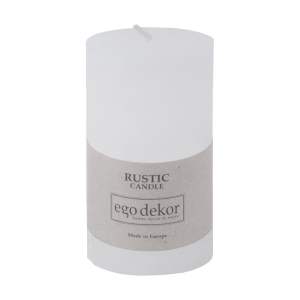 Bílá svíčka Rustic candles by Ego dekor Rust, doba hoření 38 h