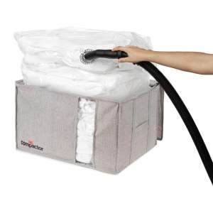 Šedý kompresní úložný box Compactor Oxford, 210 l