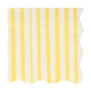 Papírové ubrousky v sadě 16 ks Yellow Stripe – Meri Meri