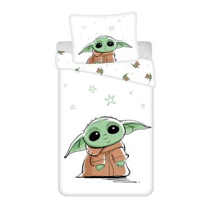 Jerry Fabrics Bavlněné povlečení 140×200 + 70×90 cm – Star Wars "Baby Yoda"