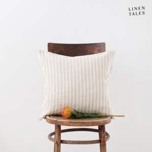 Lněný povlak na polštář 40×60 cm Natural White Stripes – Linen Tales
