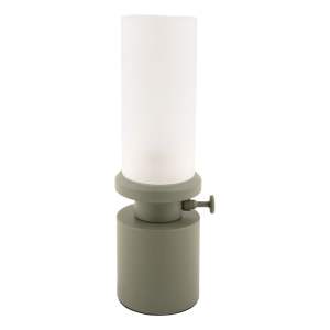 Khaki LED stmívatelná stolní lampa s kovovým stínidlem/se skleněným stínidlem (výška 29,5 cm) Camp – Leitmotiv