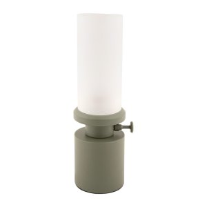 Khaki LED stmívatelná stolní lampa s kovovým stínidlem/se skleněným stínidlem (výška 29,5 cm) Camp – Leitmotiv