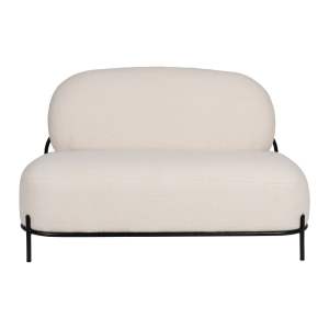Krémová pohovka z textilie bouclé 125 cm Polly – White Label