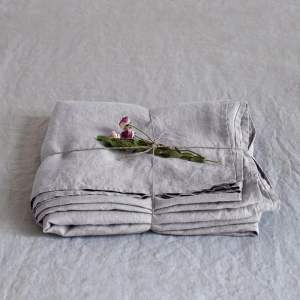 Světle šedé lněné prostěradlo 230×270 cm Light Grey – Linen Tales