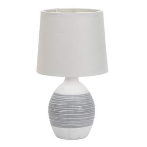 Světle šedá stolní lampa s textilním stínidlem (výška 35 cm) Ambon – Candellux Lighting