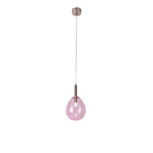 Fialové LED závěsné svítidlo se skleněným stínidlem Lukka – Candellux Lighting