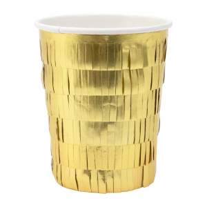 Papírové jednorázové kelímky v sadě 8 ks Gold Fringe Party – Meri Meri