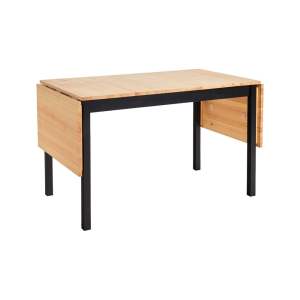 Borovicový rozkládací jídelní stůl s černou konstrukcí Bonami Essentials Brisbane, 120 (200) x 70 cm