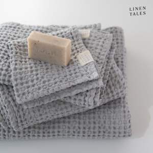 Světle šedá osuška 100×140 cm Honeycomb – Linen Tales