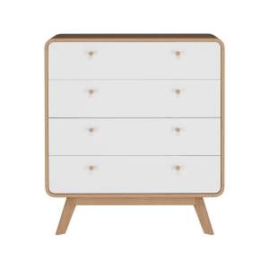Vysoká komoda v dekoru dubu v bílo-přírodní barvě 80×88 cm Caitlin – Støraa