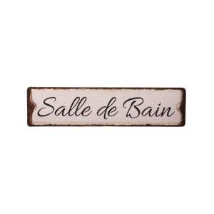 Kovová cedule 40×10 cm Salle De Bain – Antic Line