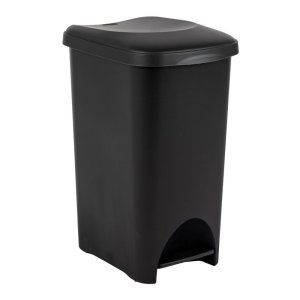 Černý pedálový plastový odpadkový koš 40 l – Addis