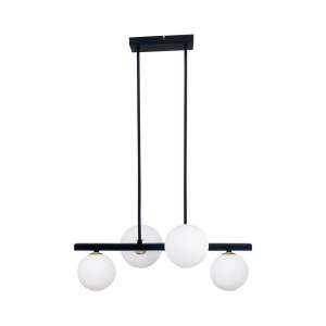 Černé závěsné svítidlo se skleněným stínidlem 25×59 cm Kama – Candellux Lighting
