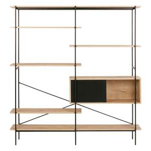 Černá knihovna v dekoru dubu 172×188 cm Angus – Actona