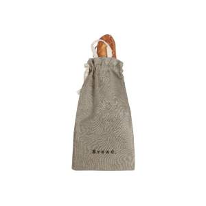 Látkový vak na chléb s příměsí lnu Really Nice Things Bag Grey, výška 42 cm