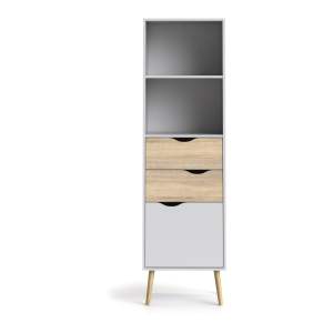 Bílá knihovna v dekoru dubu 50×171 cm Oslo – Tvilum