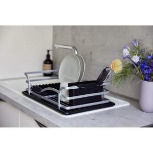Černý odkapávač na nádobí Wenko Drip Aluminium