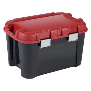 Červeno-černý plastový úložný box s víkem 59×39,5×36 cm Totem – Curver