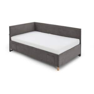 Antracitová rohová dětská postel s úložným prostorem 90×200 cm Cool – Meise Möbel