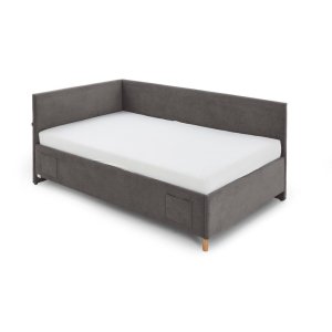Antracitová rohová dětská postel s úložným prostorem 90×200 cm Cool – Meise Möbel