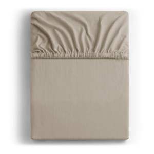 Světle hnědé napínací prostěradlo jersey 220×200 cm Amber – Restilo