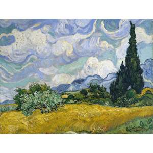 Reprodukce obrazu Vincent van Gogh – Wheat Field with Cypresses, 60 x 45 cm