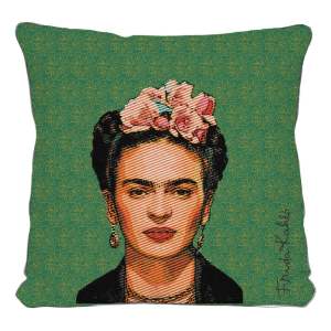 Zelený polštář Madre Selva Frida, 45 x 45 cm