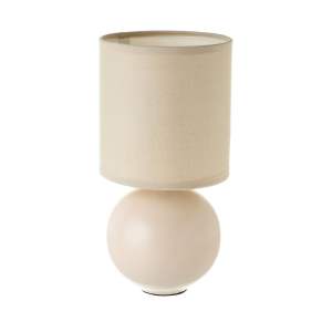 Béžová keramická stolní lampa s textilním stínidlem (výška 24,5 cm) – Casa Selección