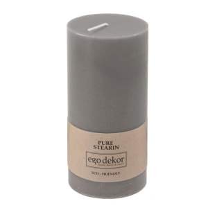 Šedá svíčka Eco candles by Ego dekor Friendly, doba hoření 50 h