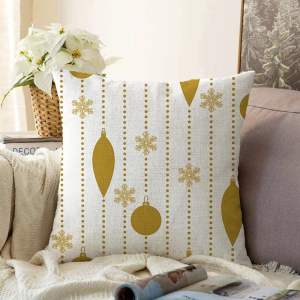 Vánoční žinylkový povlak na polštář Minimalist Cushion Covers Christmas Ornaments, 55 x 55 cm