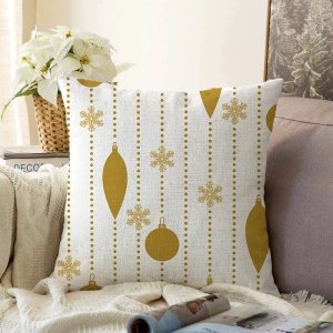 Vánoční žinylkový povlak na polštář Minimalist Cushion Covers Christmas Ornaments, 55 x 55 cm