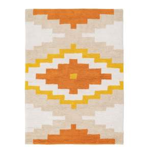 Oranžový pratelný bavlněný koberec 100×135 cm Azteca – Ixia