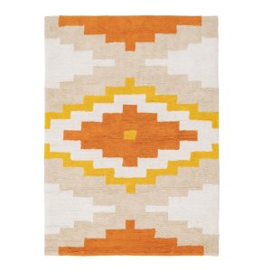 Oranžový pratelný bavlněný koberec 100×135 cm Azteca – Ixia