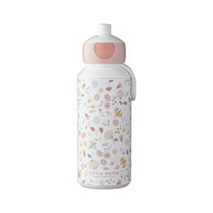 Dětská lahev v bílé a světle růžové barvě 400 ml Flowers & butterflies – Mepal
