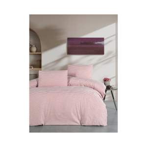 Růžové 4dílné prodloužené povlečení na dvoulůžko s prostěradlem 200×220 cm – Mila Home