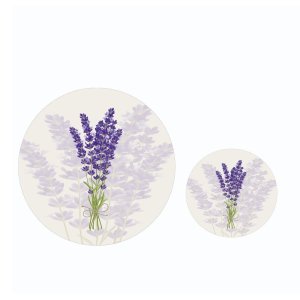 Fialovo-béžové koupelnové předložky v sadě 2 ks ø 100 cm – Mila Home