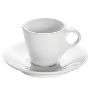 Bílý porcelánový hrnek s podšálkem Maxwell & Williams Basic Espresso, 70 ml