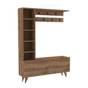 Předsíňová sestava v dekoru ořechu v přírodní barvě Hale – Kalune Design