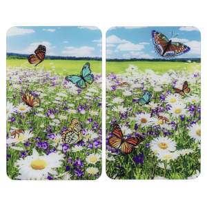 Kryty na sporák z tvrzeného skla v sadě 2 ks 52×30 cm Summer Meadow – Maximex