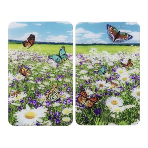Kryty na sporák z tvrzeného skla v sadě 2 ks 52×30 cm Summer Meadow – Maximex