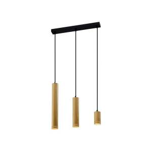 Závěsné svítidlo s kovovým stínidlem v černo-zlaté barvě 6×46 cm Tubo – Candellux Lighting