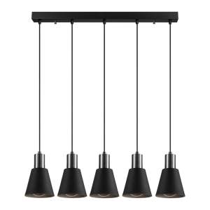 Černé závěsné svítidlo pro 5 žárovek Opviq lights Kem