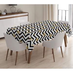 Vánoční ubrus s příměsí bavlny Minimalist Cushion Covers Happy New Year, 140 x 180 cm