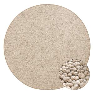 Světle hnědý kulatý koberec ø 133 cm Wolly – BT Carpet